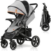 Homezie Buggy | Ventilatiesysteem | Baby | Veilig babyharnas | Kinderwagen | Tot 15kg | Anti-schokwielen | Compact vouwsysteem