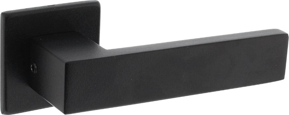 Intersteel Deurkruk Amsterdam op vierkante rozet 50x50x5 mm mat zwart