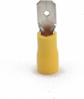 Ohmeron Opschuifcontact/Kabelschoen mannelijk 6,3x0.8mm Geel - 25 stuks