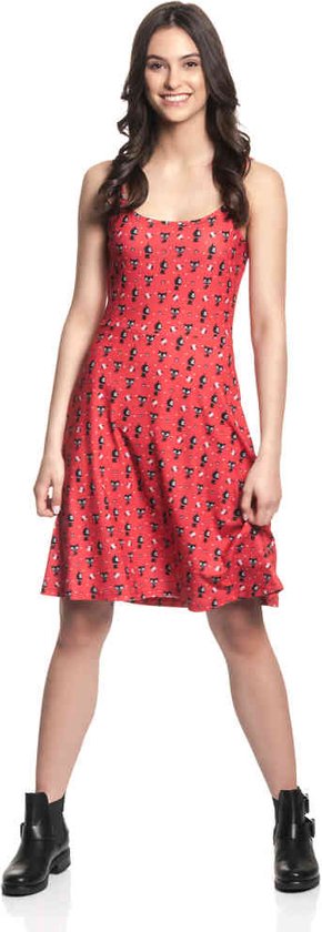 Pussy Deluxe - Kitty Cupcake Love jurk rood allover Korte jurk - S - Rood