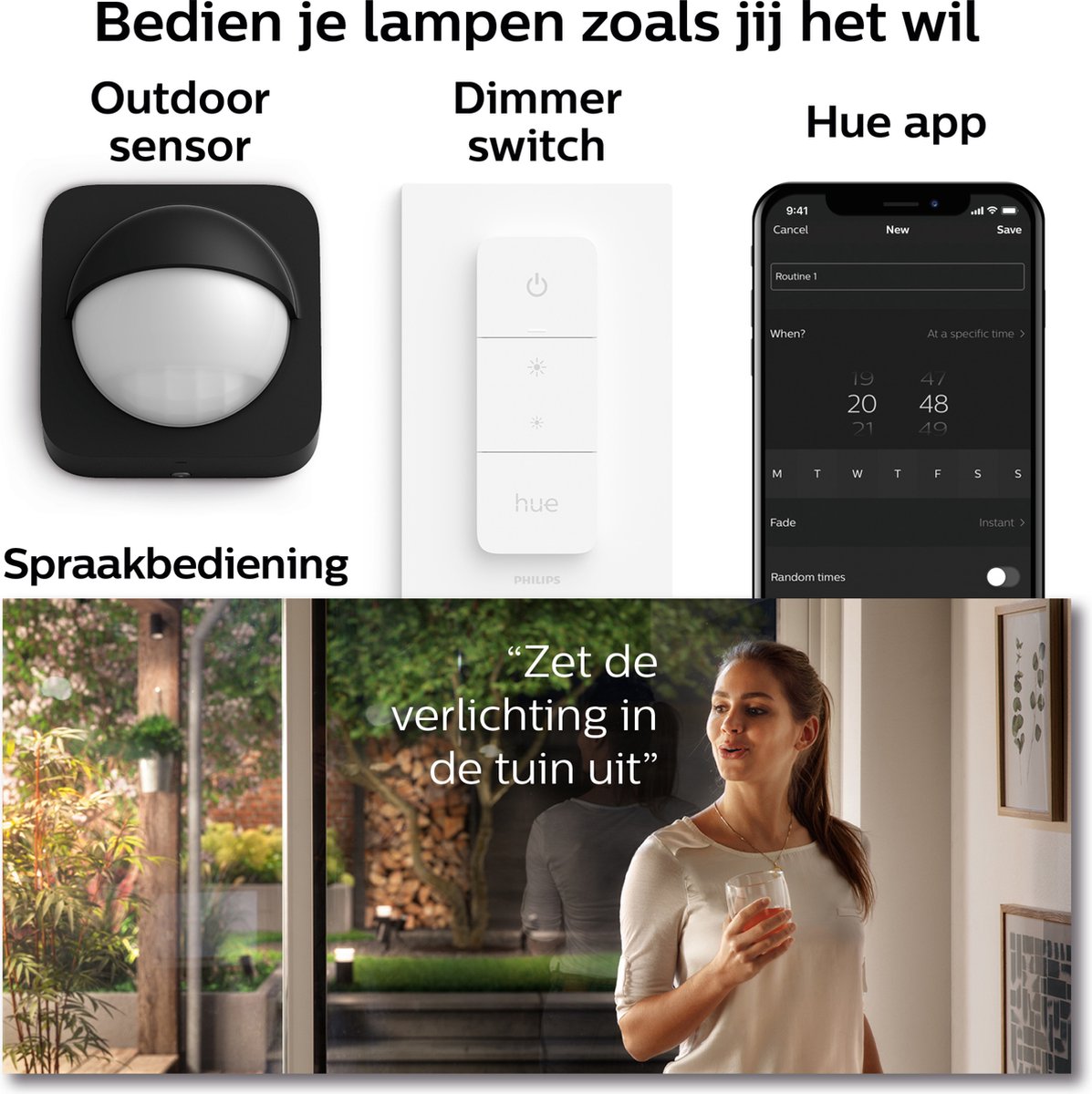Philips Hue Econic muurlamp - wit en gekleurd licht - zwart - omhoog — afbeelding 7