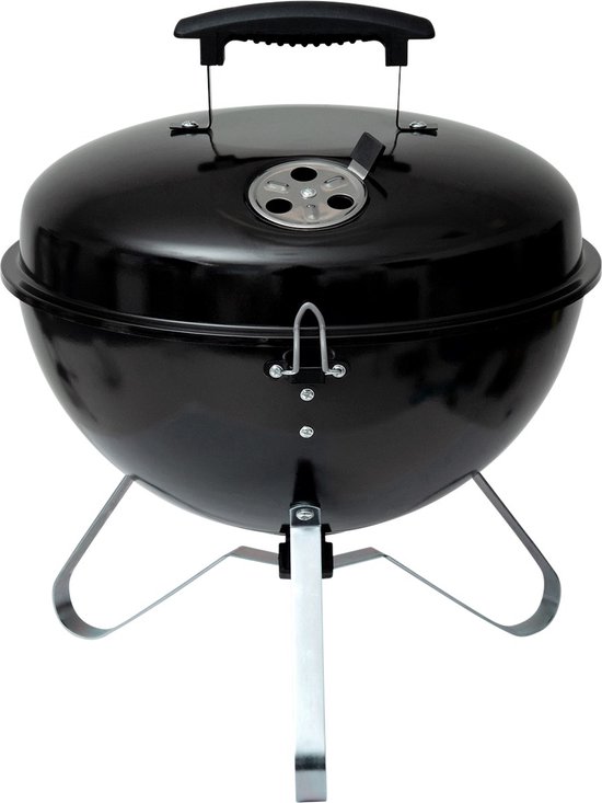 Big Jeff Tafel-Barbecue - Ø 37 x 40 cm - Zwart - Inclusief deksel met ventilatierooster - Handig formaat om op tafel te zetten - Heerlijk barbecueën met veel gemak - Deze barbecue heeft een ideaal formaat