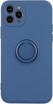 MM&A Ring Vingergreep Back Cover Case Hoesje voor Apple iPhone 11  - Blauw – Polycarbonaat – TPU – Harde Plastic - Schokabsorberend - Schokbestendig – met Stand