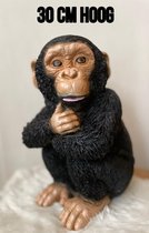 Goodyz - Chimpansee beeld - polystone - 30cm hoog -