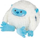 handwarmer Yeti junior 35 x 35 cm pluche wit/blauw