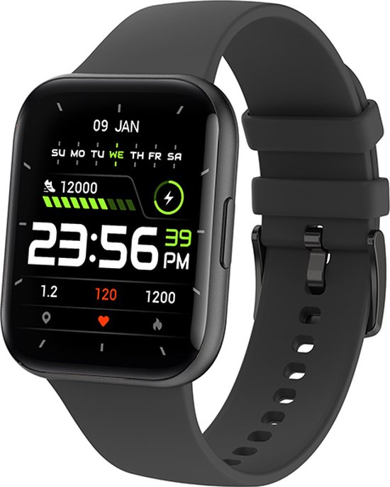 High-End Fashion Smartwatch - Sporhorloge - Horloge - Dames & Heren - IP68 Waterdicht - Multi-Sport Mode - Gezondheidsmeter - Kleur: Zwart