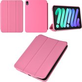 iPad Mini 2021 Book Case Tablethoes - Roze - Smart Case