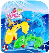 Duikspel set 3 x vissen  Blauw groen geel - Duikspel - Zomer - Water - Zwembad - Opduiken - Blauw groen geel - Diving game