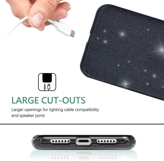 Coque Samsung Galaxy A53 5G Zwart - Glitter Arrière Pailletée