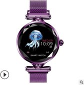 Darenci Smartwatch Sparkle Pro - Smartwatch dames - Smartwatch heren - Activity Tracker - Touchscreen - Stalen band - Dames - Heren - Horloge - Stappenteller - Bloeddrukmeter - Verbrande calorieën - Zuurstofmeter - Spatwaterdicht - Paars