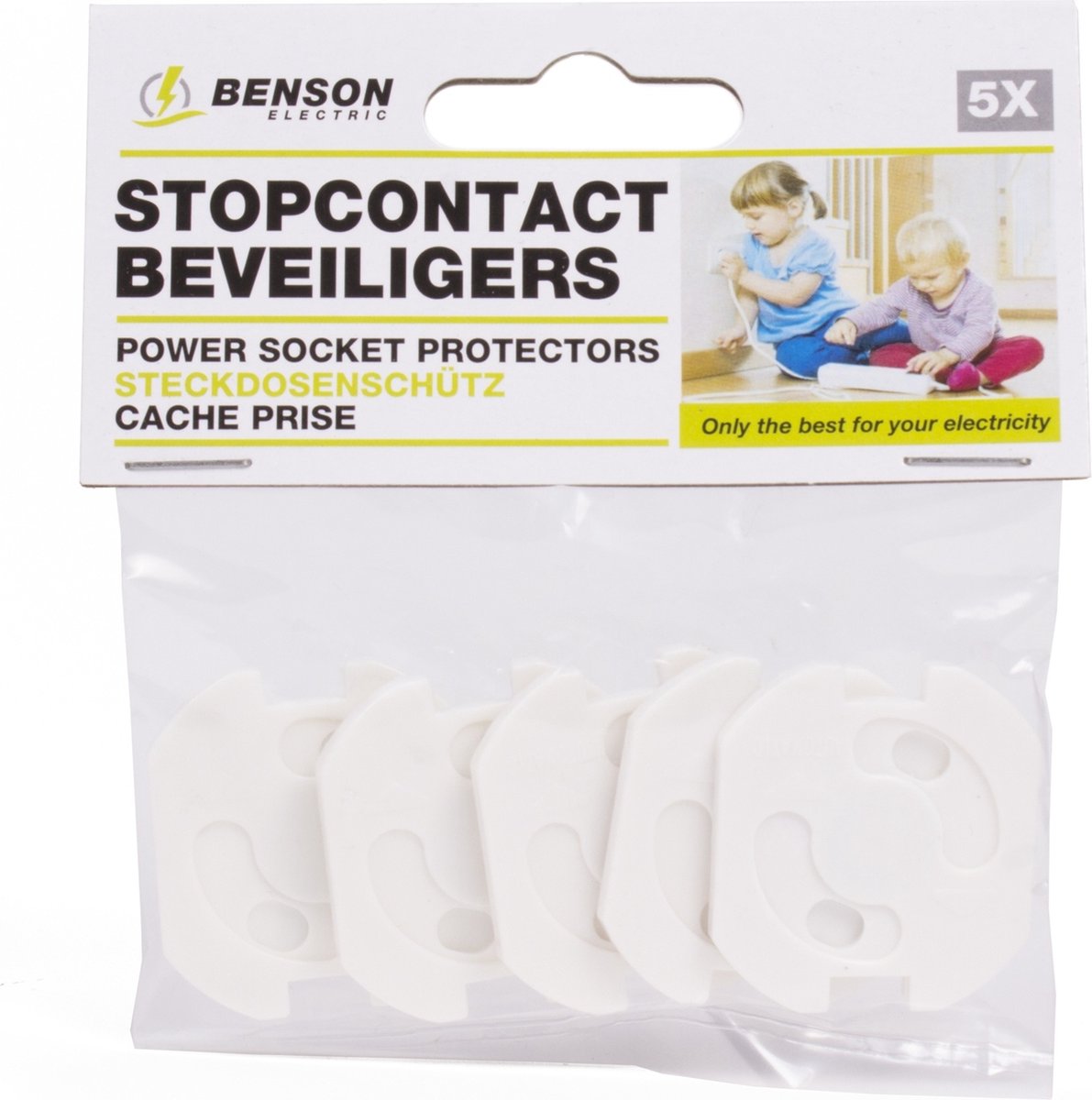 Benson Stopcontactbeveiligers - Kindveiligheid - Set van 5 - Blijvend bevestigd - Gemakkelijk in gebruik – foto 3