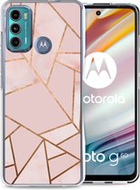 iMoshion Hoesje Geschikt voor Motorola Moto G60 Hoesje Siliconen - iMoshion Design hoesje - Roze / Pink Graphic