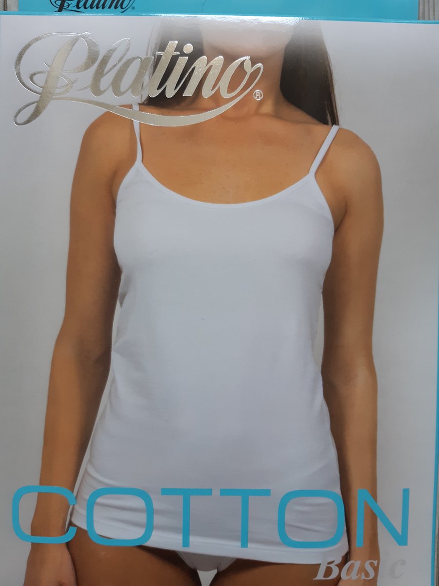 Platino basic spaghetti top maat L wit