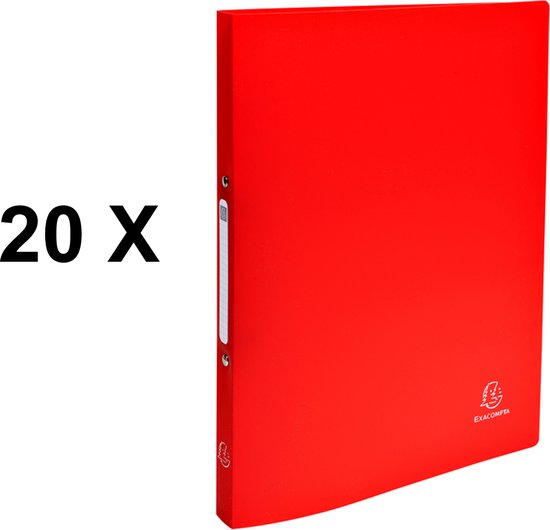 Classeur rouge Exacompta à 2 anneaux en O avec texte "20 X".