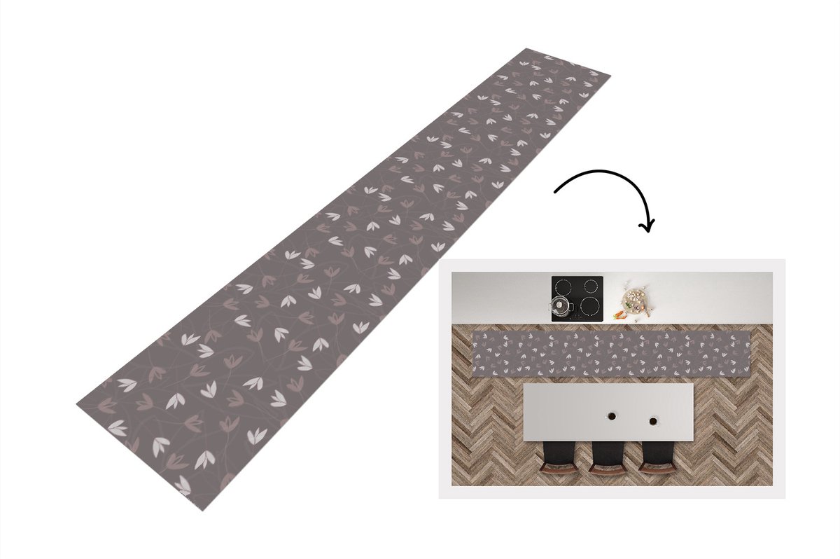 KitchenYeah Keukenloper - Keukenmat - Patronen - Tulpen - Minimalistisch - Keuken vloerkleed Multicolor