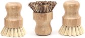 Bamboe Afwasborstel - Set van 3 - Kort Handvat