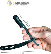 Van De Boos® razor set with 100 Derby interchangeable blades - high quality stainless steel barber's razor with extra sharp blades - barber's razor for precise wet shaving of the b