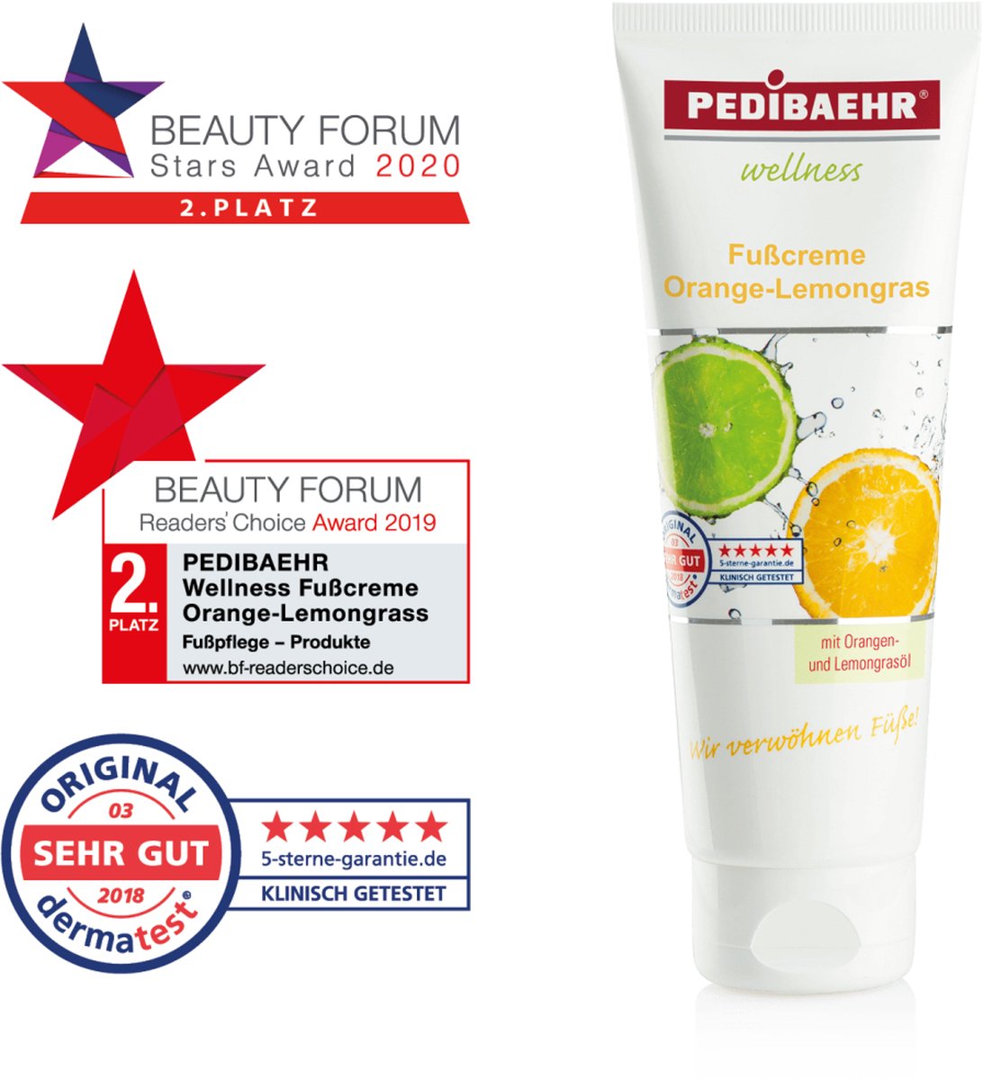 Goedkoopste PEDIBAEHR - Voetcrème - Orange-Lemongrass - 11561 - 125ml - Wellness - Vegan