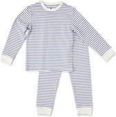 Little Label Pyjama Jongens Maat 92 - wit, blauw - Zachte BIO Katoen - 2-delige pyama jongens - Gestreept