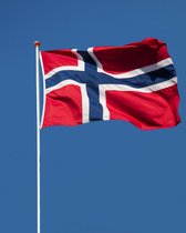 Noorweegse Vlag - Noorwegen Vlag - 90x150cm - Norway Flag - Originele Kleuren - Sterke Kwaliteit Incl Bevestigingsringen - Hoogmoed Vlaggen