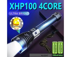 Led-zaklamp 5200 lumen XHP100.4 PROFESSIONAL-XLED - oplaadbaar USB zoeklicht CE gekeurd. deze geavanceerde verstraler is op dit moment het krachtigste zoeklicht.