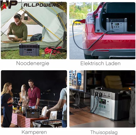 AllPowers® Zonnepaneel Set - Opvouwbaar Zonnepaneel - Inclusief 405405 mAh 1500Wh 2400W Batterij - 200W - Flexibel Zonnepaneel - Zonnepaneel Draagbaar - Zonnepaneel Camper - Monokristallijn Zonnepaneel - 18V - Daglichtpaneel - Waterdicht Zonnepaneel — afbeelding 3
