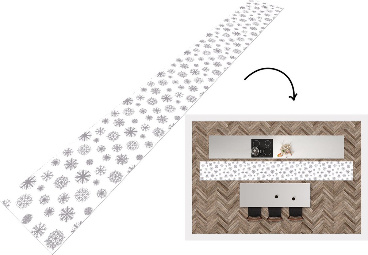 KitchenYeah Keukenloper - Keukenmat - Sneeuwvlok - Design - Winter - Keuken vloerkleed multicolor, foto 2