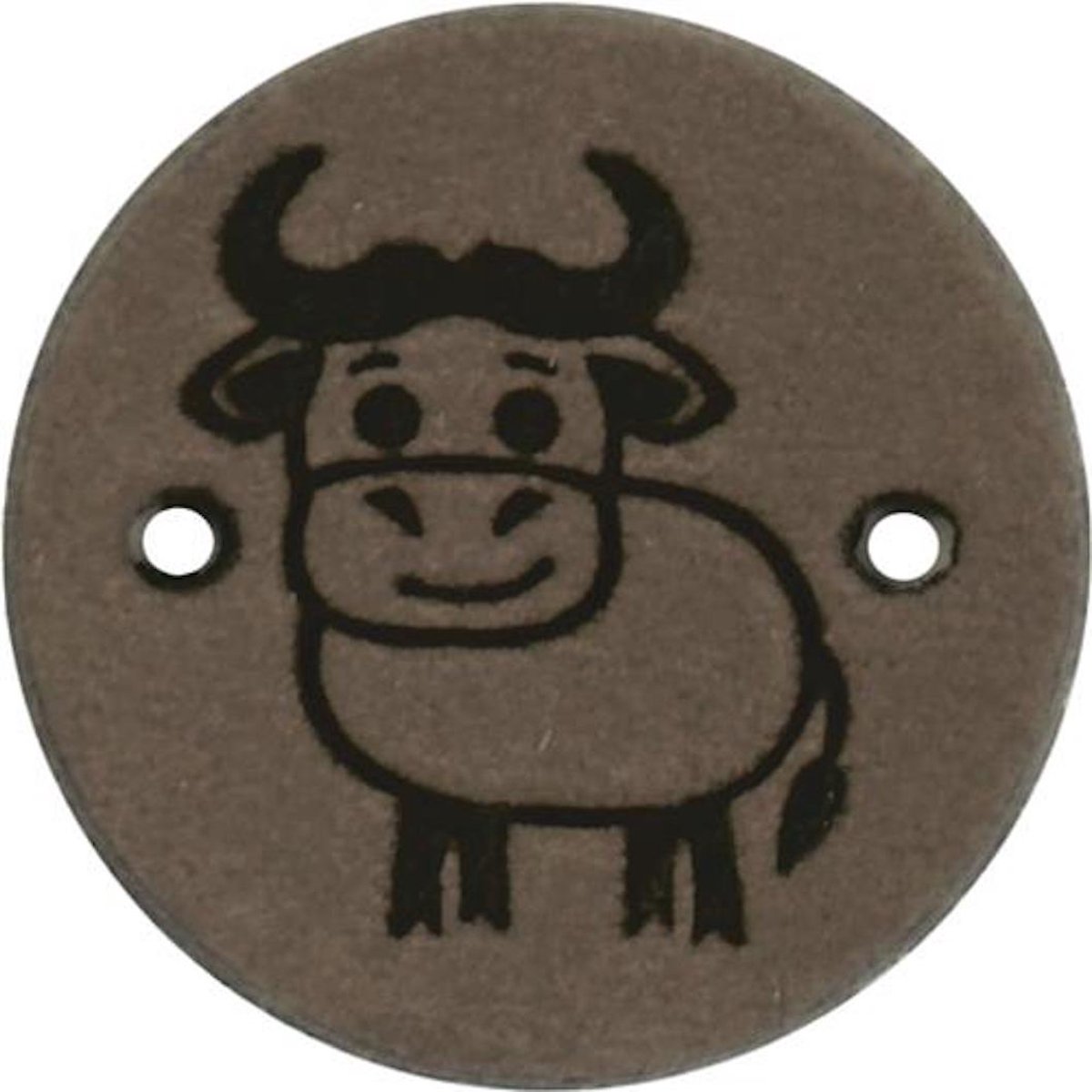 Durable Leren Label met Koe Opdruk – (2 stuks)