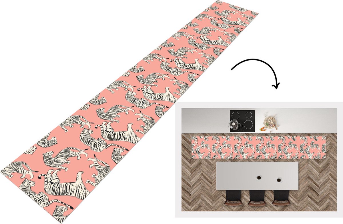 KitchenYeah Keukenloper - Keukenmat - Tiger - Patroon - Jungle - Keuken vloerkleed Multicolor