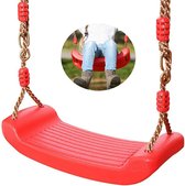Tuinschommel voor kinderen / kinderschommel 44cm x 17cm  -Speelgoedschommel met touwen - MAX 100kg - Rood - Ideaal voor tuin, terras of huis