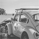 Countryfield - GlasSchilderij - Volkswagen Beetle - S - zwart/white - L0,4B80H80CM