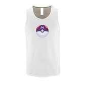 Witte Tanktop met print van "Pokeball“ Logo print Paars / Wit met letter M size S