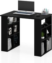 AZ-Home - Bureau Lara - 90 - Antraciet Eiken - Computertafel met planken | bol.com