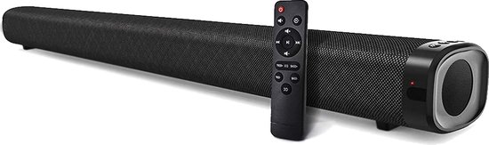 CUTSKY Retro Houten Luidsprekers Soundbar, Bluetooth 5.0, Home Theater Surround Sound Systeem, Sound Bars, Bluetooth Soundbar Voor Tv, Projector,Bruin,31.8 * 5.6 * 9.6cm