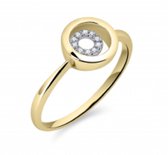 Schitterende 14 K Gouden Ring met Zirkonia's 18.50 mm. (maat 58)