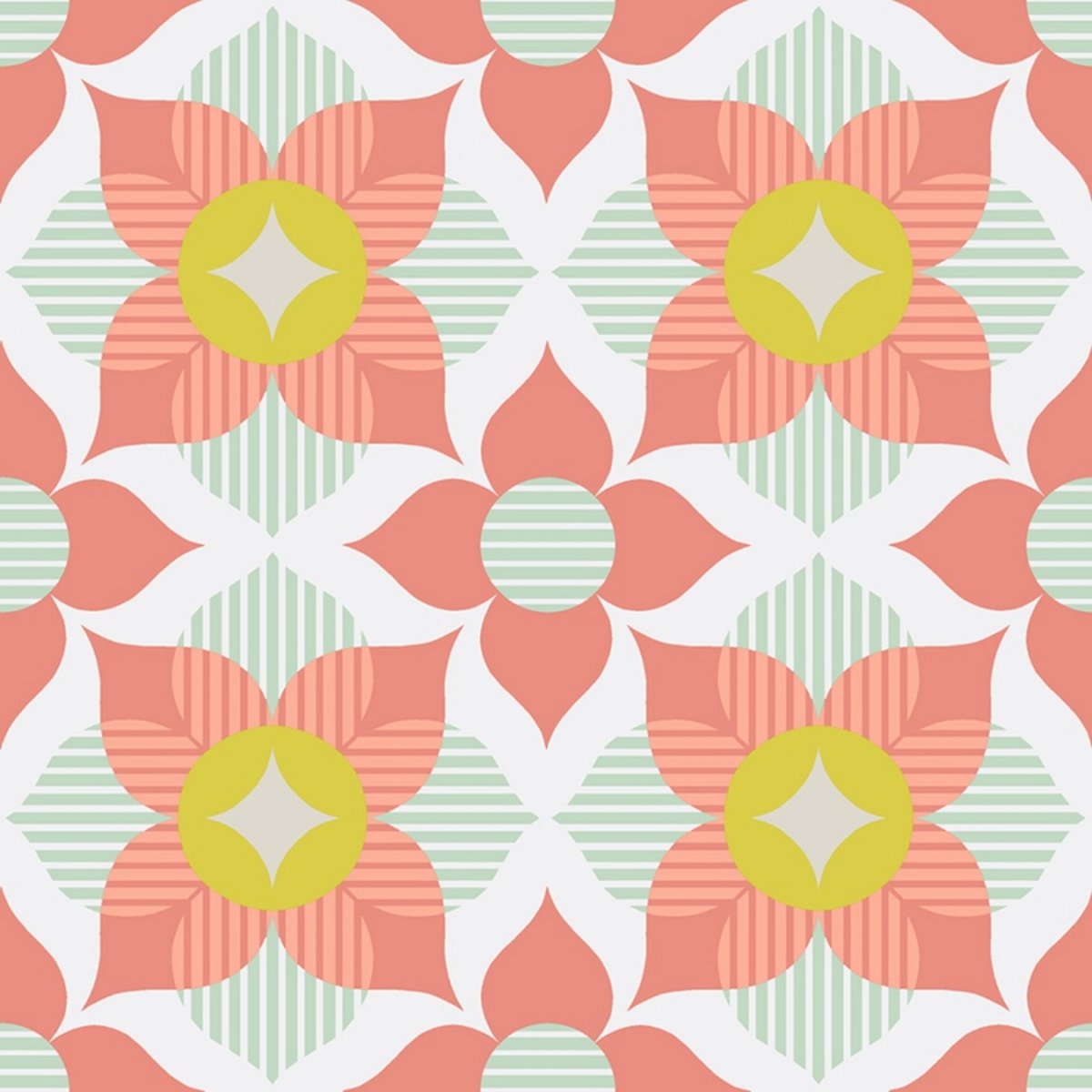 Behang Kinderkamer - Behang Bloemen - Behang - Vliesbehang - Mint - Cozz Smile - 0.53 x 10.05 m.