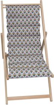 PRIVÉ-TUIN Gewatteerde ligstoel - Met afneembaar canvas - 3 ligposities - Pauwenveer