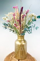 Droogbloemen boeket "Luxury Purple" met vaas | 60 cm | Kleurrijk & Sfeervol | Geef jouw moeder een wonderschoon boeket cadeau voor Moederdag