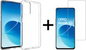 iParadise Oppo Reno 6 5G hoesje siliconen case transparant hoesjes cover hoes - 1x Oppo Reno 6 5G screenprotector