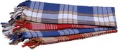 Komfortec Set van 4x Hamamdoek/Saunahanddoek, 80x170cm, %100 Katoen, Absorberend & Sneldrogend, Strandlaken, Handdoek, Badhanddoek, Klassiek Turks Peshtamal Peştamal, 4-delig Rood