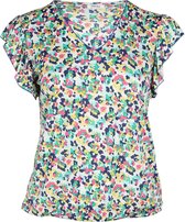 Paprika Dames T-shirt in tricot met een vlekjesmotief - T-shirt - Maat 48