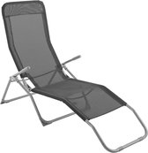 Chaise longue - Pliable - Métal - Ardoise - 140 x 61 x 95 cm