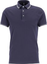 Profuomo slim fit polo - stretch katoen pique - marine blauw -  Maat: L