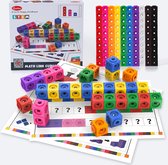 Montessori speelgoed 100 Bouwblokken + 16 Cijfers/Cijfersymbolen + 30 vraagkaarten | smartgames voor kinderen - Tellen & Rekenen Leren Set & Math Optellen en aftrekken spel - Constructiespeel