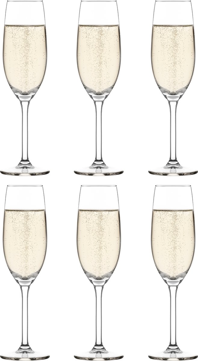 Libbey Champagneglas Eres – 210 ml / 21 cl - 6 Stuks - Vaatwasserbestendig - Klassiek design