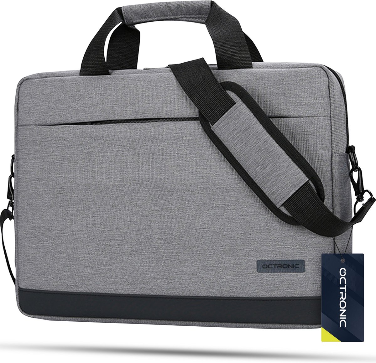 Bol.com Laptoptas 15,6 Inch - Schoudertas met Laptopvak - Waterafstotend - 9 Liter - grijs aanbieding