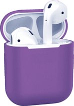 Hoesje voor Apple AirPods 1 en 2 - Paars - Hoesje Siliconen Case Cover Bescherming