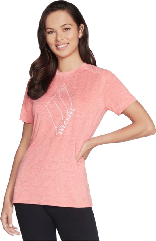 Skechers Diamond Blissful Tee W1TS327-CRL, Vrouwen, Roze, T-shirt, maat: