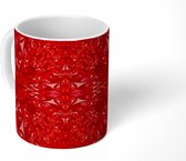 Mok - Koffiemok - Kristal - Rood - Caleidoscoop - Design - Patronen - Mokken - 350 ML - Beker - Koffiemokken - Theemok