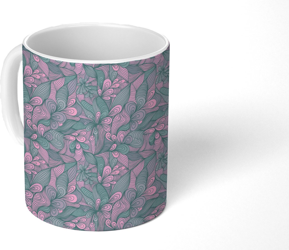 Mok - Koffiemok - Patroon - Bloemen - Design - Mokken - 350 ML - Beker - Koffiemokken - Theemok